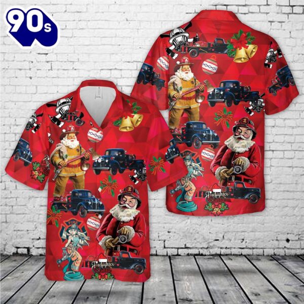 1941 Ford Fire Truck Christmas Hawaiian Shirt