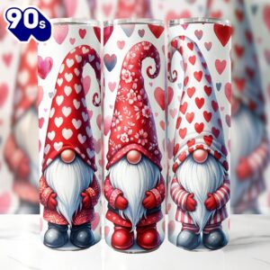 20 Oz Skinny Tumbler Gnome Tumbler Wrap, Valentine Tumbler