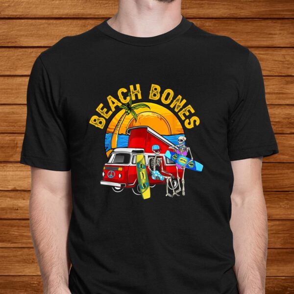 A Kitesurfing Skeleton Enjoying The Hippie Van Beach Life. Shirt