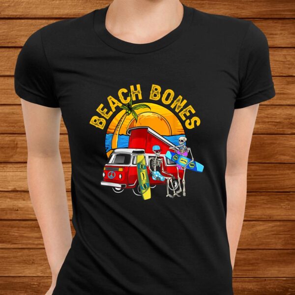 A Kitesurfing Skeleton Enjoying The Hippie Van Beach Life. Shirt