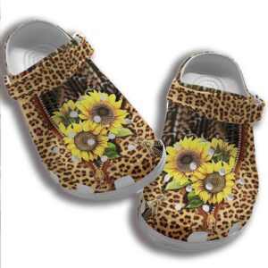 Animal Skin Sunflower Cheetah Sunflower Shoes Custom Shoe Gifts For Mother Day