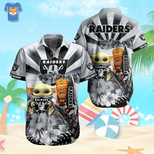 Baby Yoda Star Wars NFL Las Vegas Raiders Hawaiian Shirt