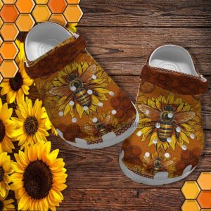Bee Sunflower Floral Vintage Croc Shoes Gift Grandma
