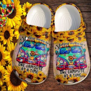 Camping Bus Peace Sunflower Croc…