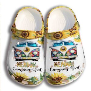 Camping Girl Sunflower Hippie Shoes…