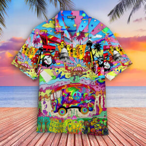 Colorful Hippie Feeling Groovy Hawaiian…