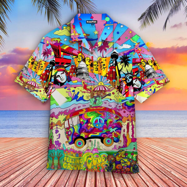 Colorful Hippie Feeling Groovy Hawaiian Shirt