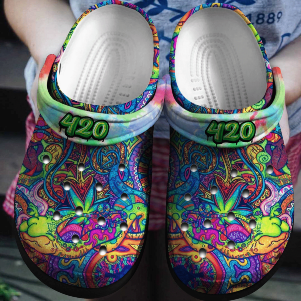 Colorful Hippie Pattern Crocs Shoes  Hippie Art Crocs Crocbland Clog Birthday Gift For Man Woman Boy Girl