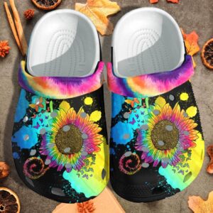 Colorful Sunflower Hippie Girl Outdoor…