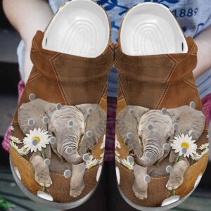Cute Elephant With Sunflower Shoes Clog