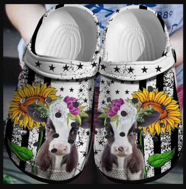 Funny Cow In The Us Sunflower Outdoor Shoes Gifts For Girl Daughter Sister Mother