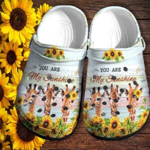 Giraffe Sunflower Sunshine Croc Shoes For Birthday Girl