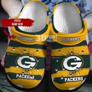 Green Bay Packers Customized Name  Nfl  Crocband Clog