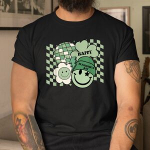 Groovy Shamrock Smile Face St Patricks Day Hippie Shirt 2