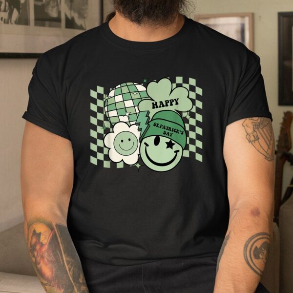 Groovy Shamrock Smile Face St Patricks Day Hippie Shirt
