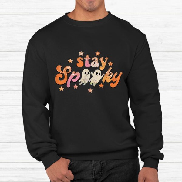 Groovy Stay Spooky Vibes Floral Ghost Hippie Halloween Shirt