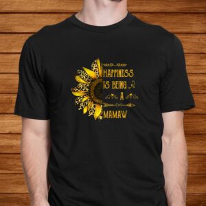 Happiness Is Being A Mamaw Leopard Sunflower Hippie Shirt 1