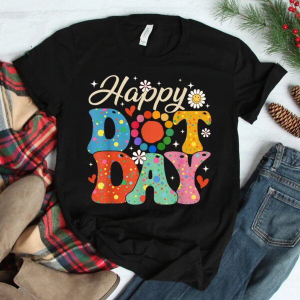 Happy Dot Day Hippie Flowers Smile Face Groovy Shirt