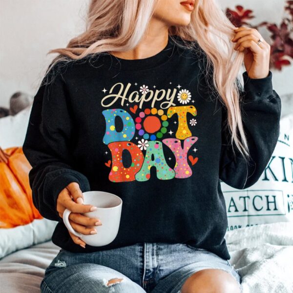 Happy Dot Day Hippie Flowers Smile Face Groovy Shirt