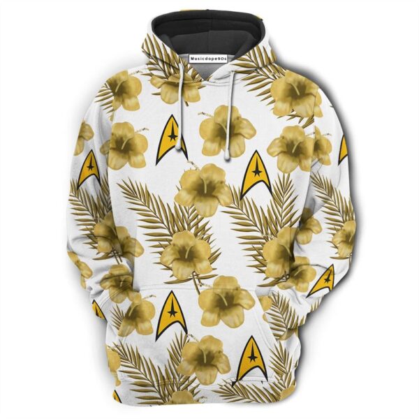 Hibiscus Floral Star Trek Starships  Movie 3D Hoodie