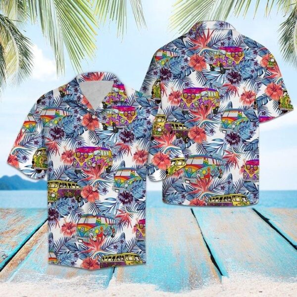 Hippie Bus Colorful Hawaiian Shirt