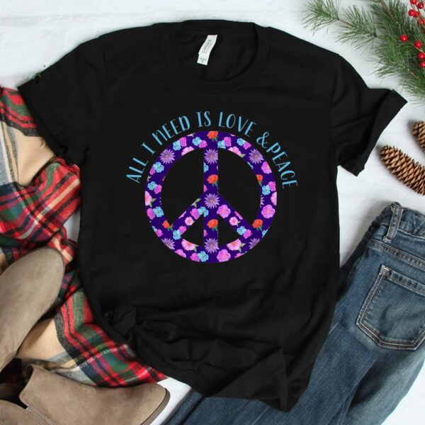 Hippie Chick Flower Power Peace Sign 60s 70s Retro Shirt