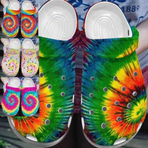 Hippie Crocs Classic Clog Whitesole Tie Dye Ho Shoes