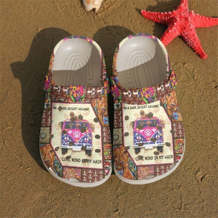 Hippie Dachshund 1334 Crocs Crocband Clog Comfortable For Mens Womens Classic Clog Water Shoes