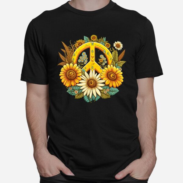 Hippie Daisy Peace Sign Retro Flower Sunflower Shirt