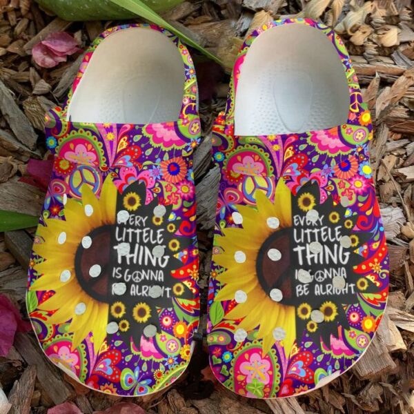 Hippie Everything Is Gonna Be Alright 1326 Crocs Crocband Clog Comfortable For Mens Womens Classic Clog Water Shoes