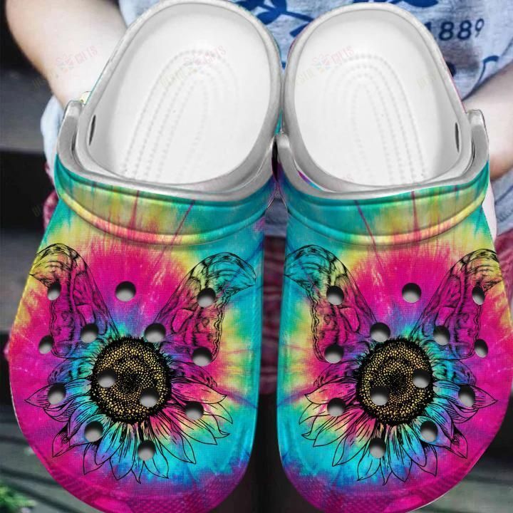 Hippie Flower Crocs Classic Clogs Shoes