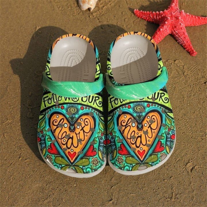 Hippie Follow Your Heart Crocs Clog Shoes