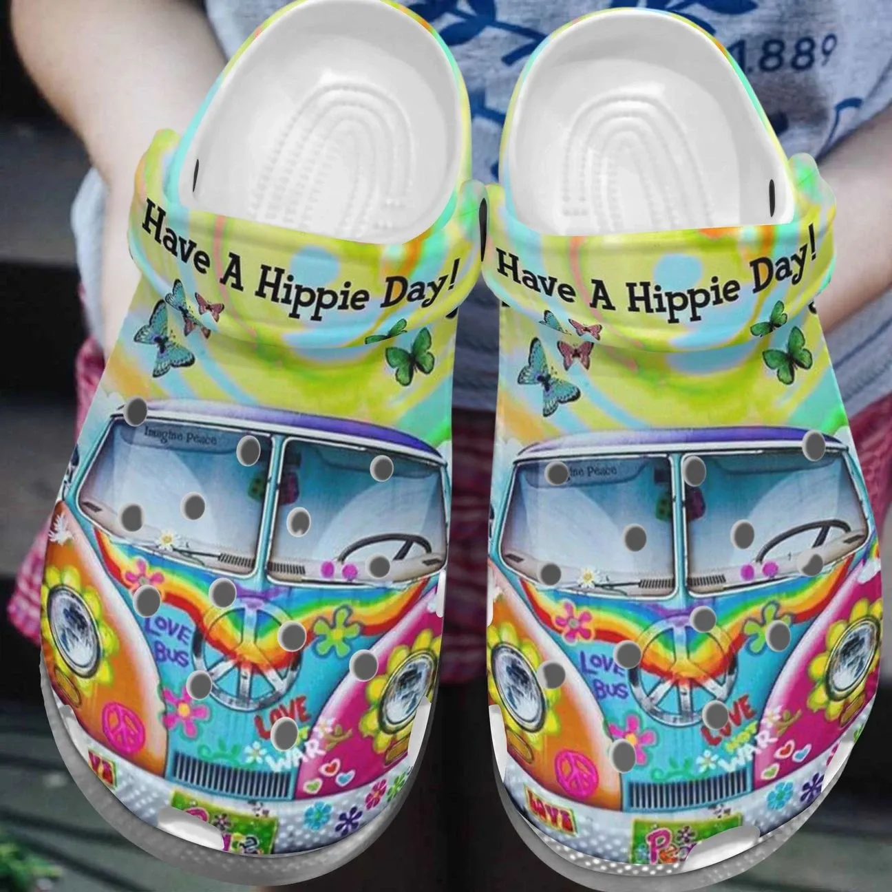 Hippie Have A Hippie Day Personalized Clog Custom Crocs Comfortablefashion Style Comfortable For Women Men Kid Print 3D