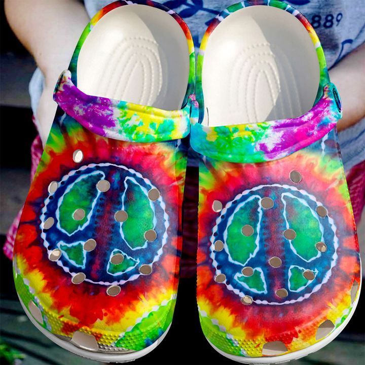 Hippie Life An Old Colorful Crocs Clog Shoes