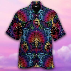 Hippie Mandala Dragonfly Colorful Hawaiian Shirt