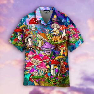 Hippie Mushroom Magic Kingdom Colorful Hawaiian Shirt