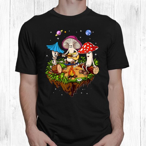 Hippie Mushrooms Camping Psychedelic Forest Fungi Festival Shirt