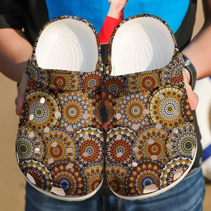 Hippie Pattern Crocs Crocband Clog Comfortable For Mens Womens Classic Clog Water Shoes