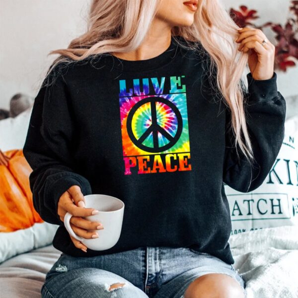 Hippie Peace Love Sign Tie Dye Shirt