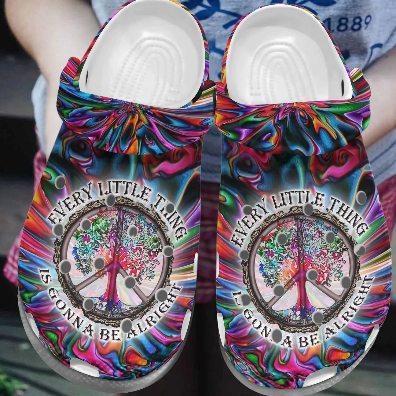 Hippie Personalize Clog Custom Crocs Fashionstyle Comfortable For Women Men Kid Print 3D Be Alright