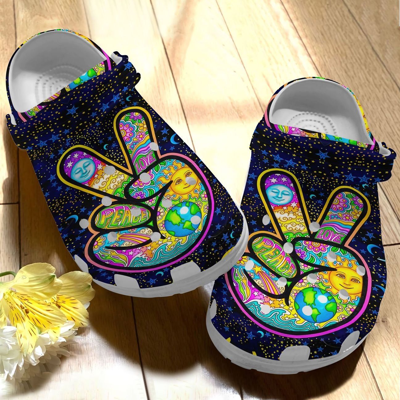 Hippie Personalize Clog Custom Crocs Fashionstyle Comfortable For Women Men Kid Print 3D Hippie Lover 90