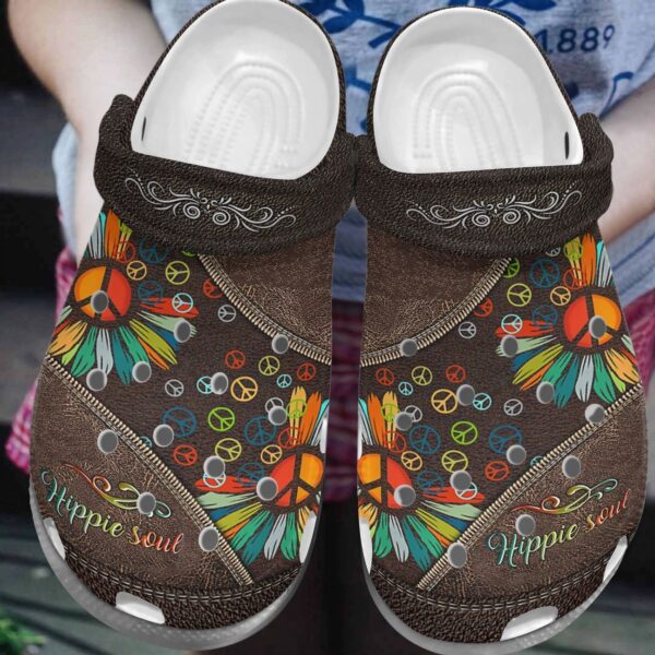 Hippie Personalize Clog Custom Crocs Fashionstyle Comfortable For Women Men Kid Print 3D Hippie Soul Leather