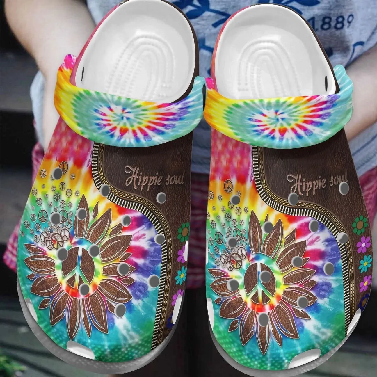 Hippie Personalize Clog Custom Crocs Fashionstyle Comfortable For Women Men Kid Print 3D Hippie Soul V2