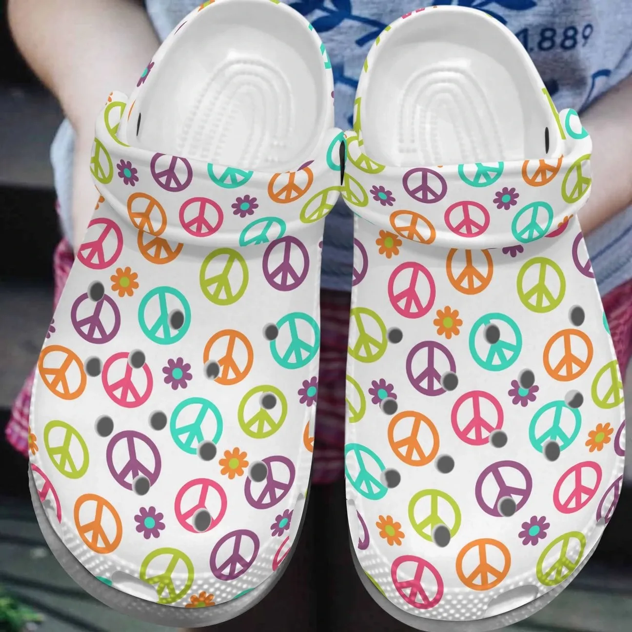 Hippie Personalize Clog Custom Crocs Fashionstyle Comfortable For Women Men Kid Print 3D Hippie Symbol