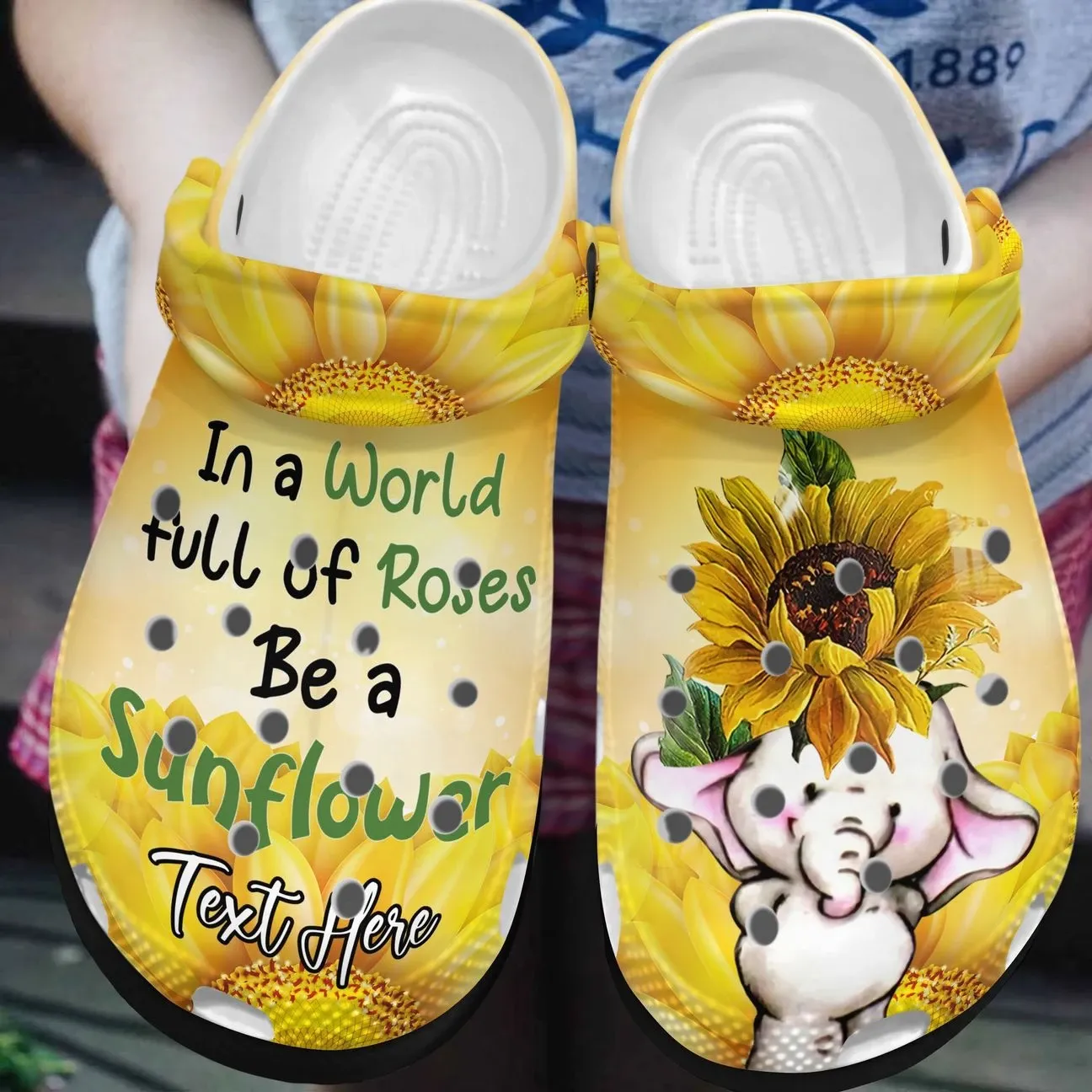Hippie Personalize Clog Custom Crocs Fashionstyle Comfortable For Women Men Kid Print 3D Personalized Be A Sun Flower