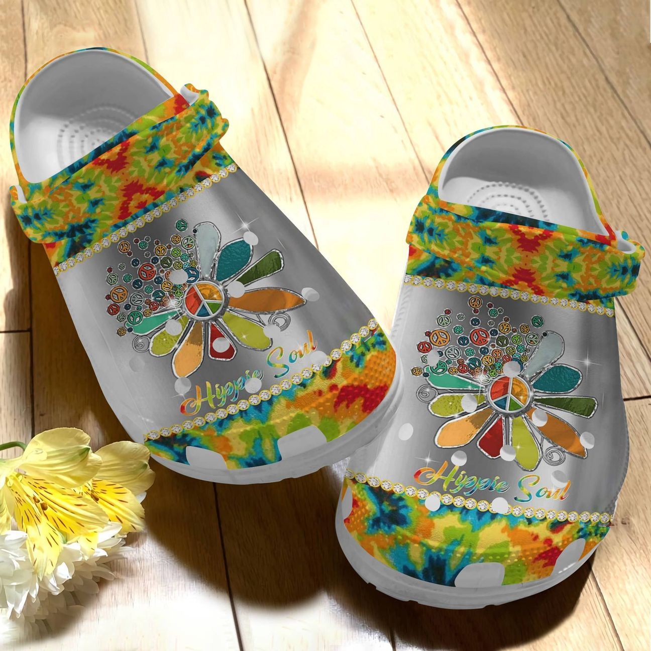 Hippie Personalize Clog Custom Crocs Fashionstyle Comfortable For Women Men Kid Print 3D Whitesole Hippie Collectionl