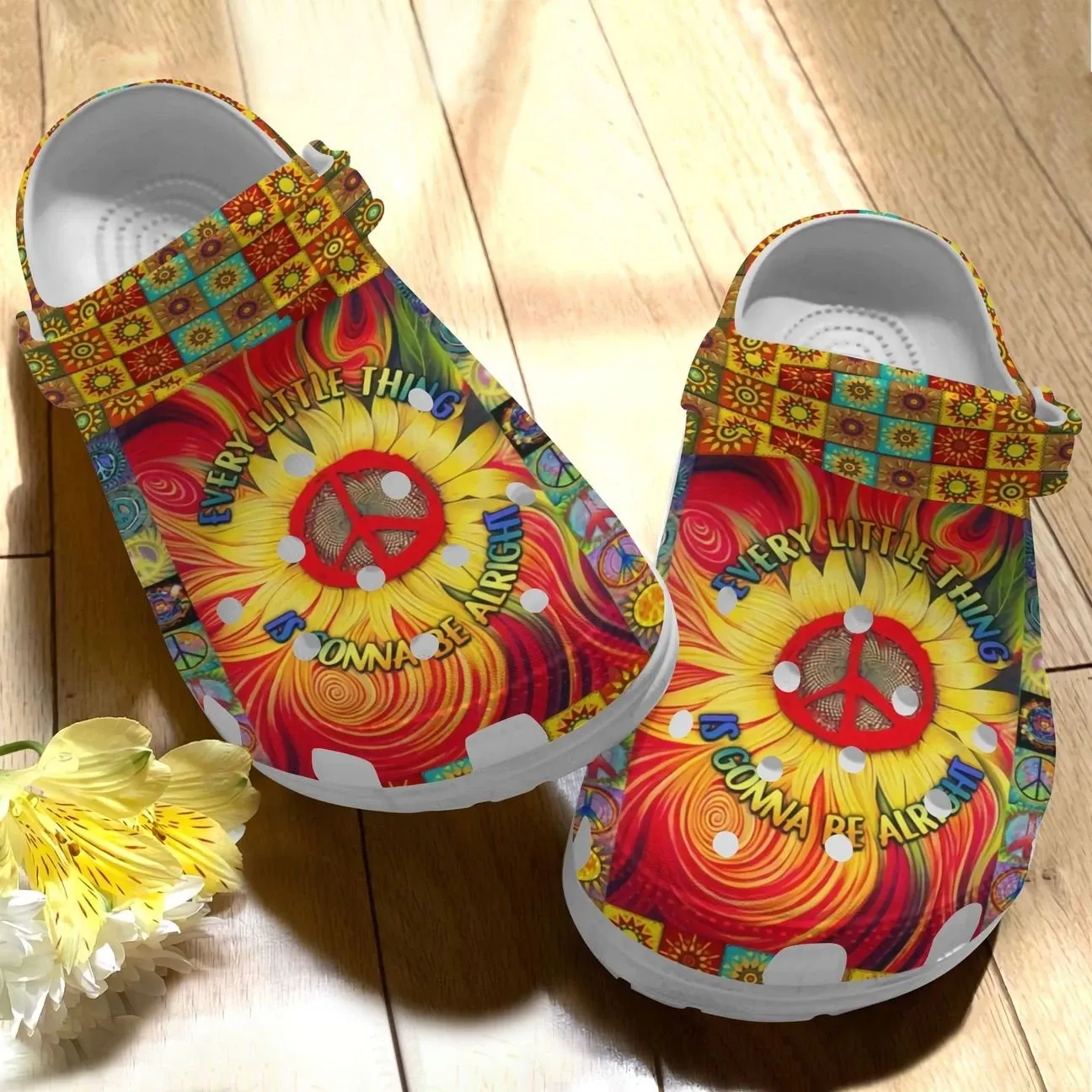 Hippie Personalize Clog Custom Crocs Fashionstyle Comfortable For Women Men Kid Print 3D Whitesole Hippie Quote