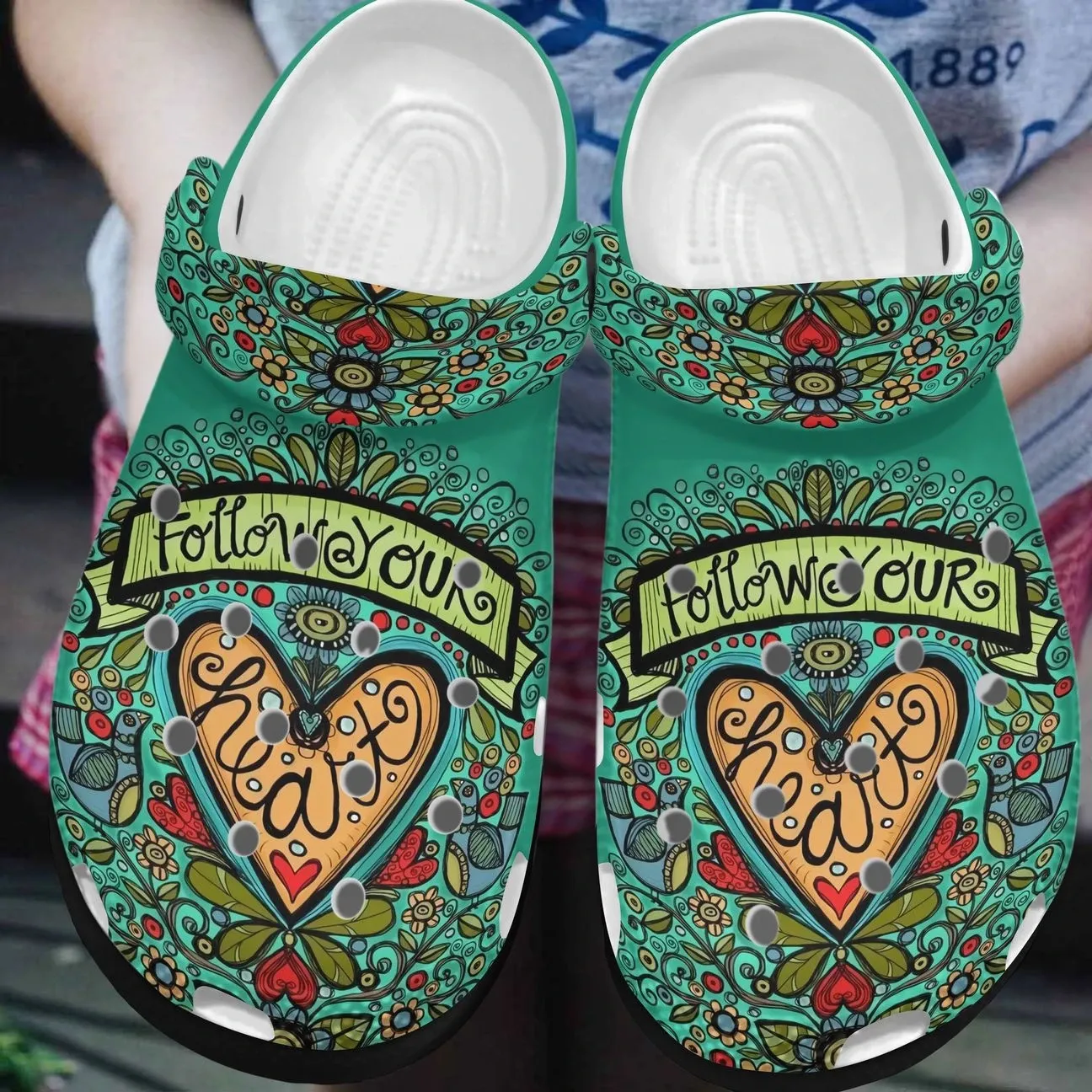 Hippie Personalized Clog Custom Crocs Comfortablefashion Style Comfortable For Women Men Kid Print 3D Follow Your Heart