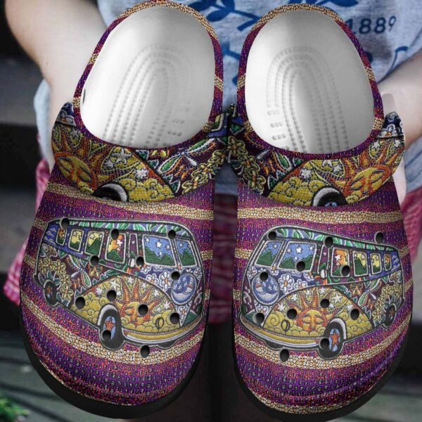 Hippie Personalized Clog Custom Crocs Comfortablefashion Style Comfortable For Women Men Kid Print 3D Hippie Camping Car