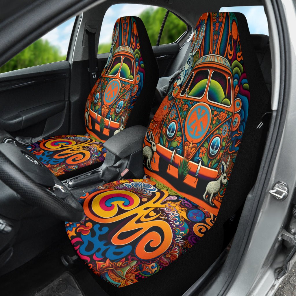 Colorful Hippie Pet Car Seat Cover